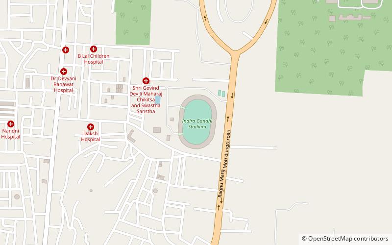 indira gandhi stadium alwar location map