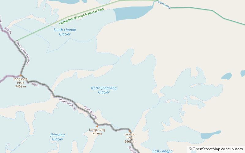 Lonak Glacier location map