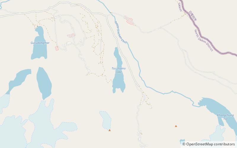 Tso Lhamo Lake location map