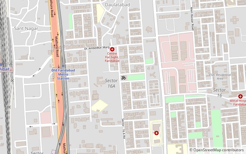 geeta mandir faridabad location map