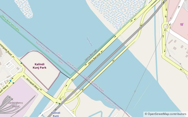 new okhla barrage nowe delhi location map