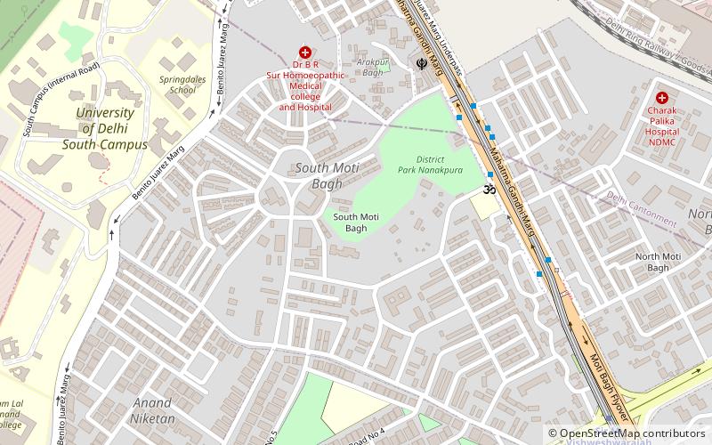 new moti bagh nowe delhi location map