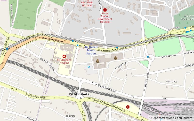 tis hazari nowe delhi location map