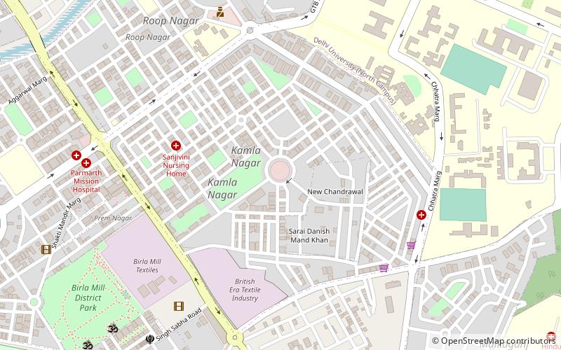 kamla nagar nueva delhi location map
