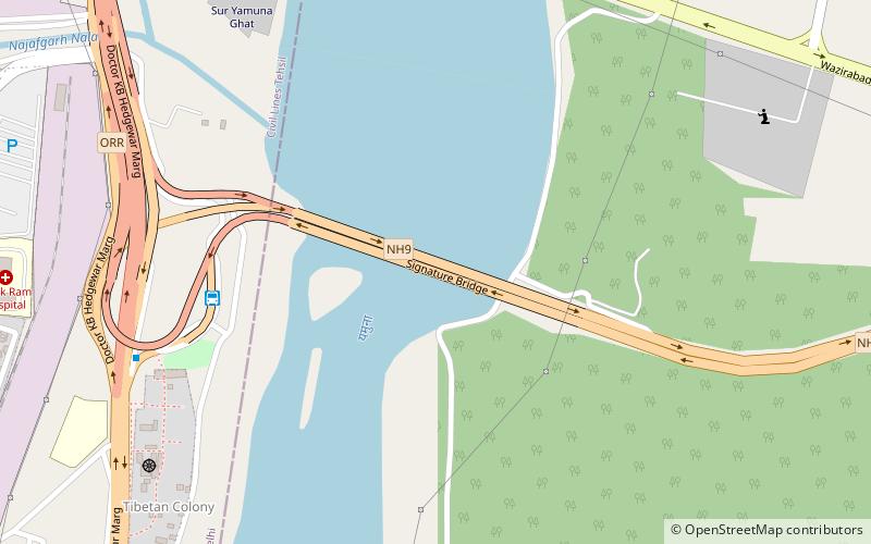 signature bridge nowe delhi location map