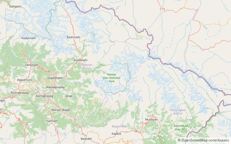 rishi kot parc national de nanda devi location map
