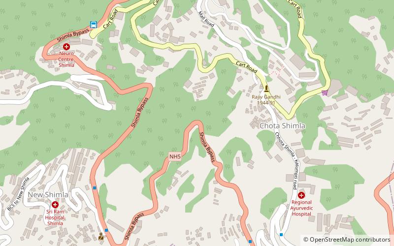 chadwick falls shimla location map