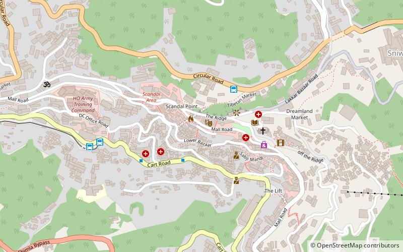 the mall shimla location map