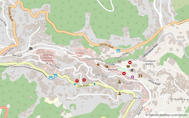 scandal point shimla location map