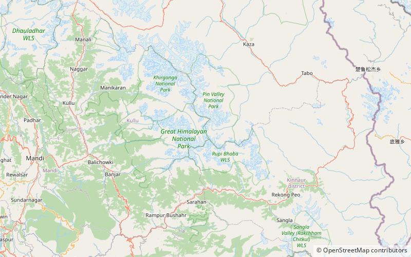 pin parbati pass park narodowy pin valley location map