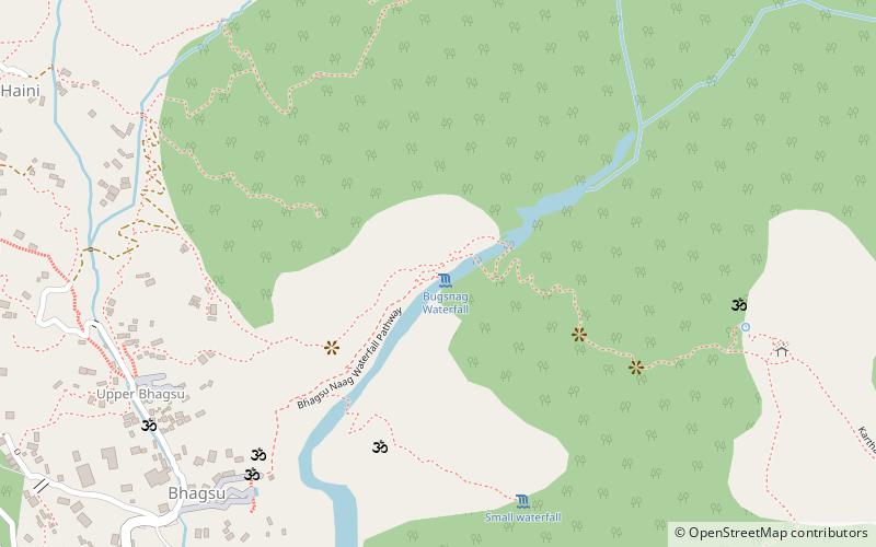 Bhagsu Waterfall location map