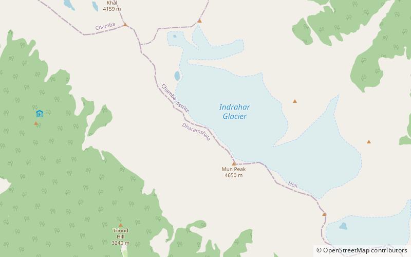 Indrahar Pass location map