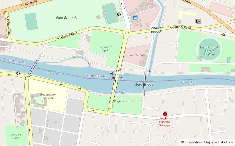 abdullah bridge srinagar location map