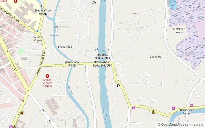New Habba Kadal Bridge location map