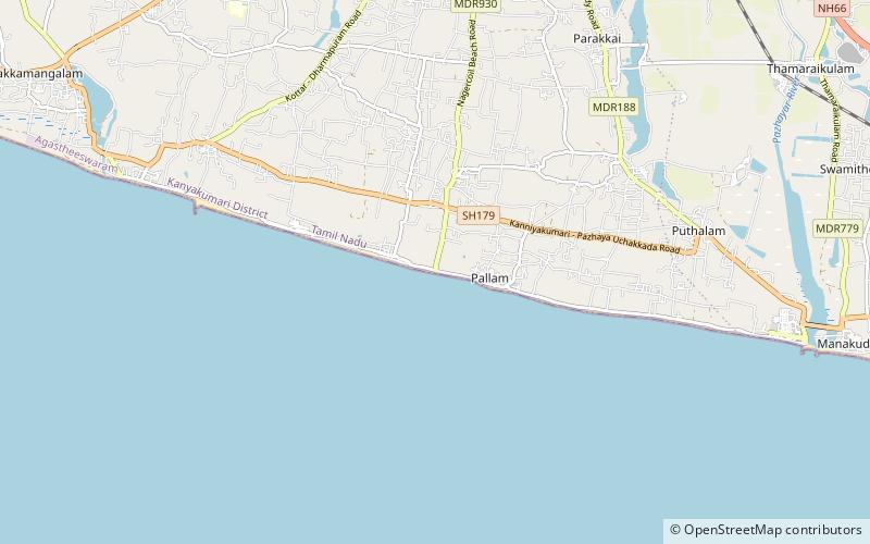 sanguthurai beach kanniyakumari location map