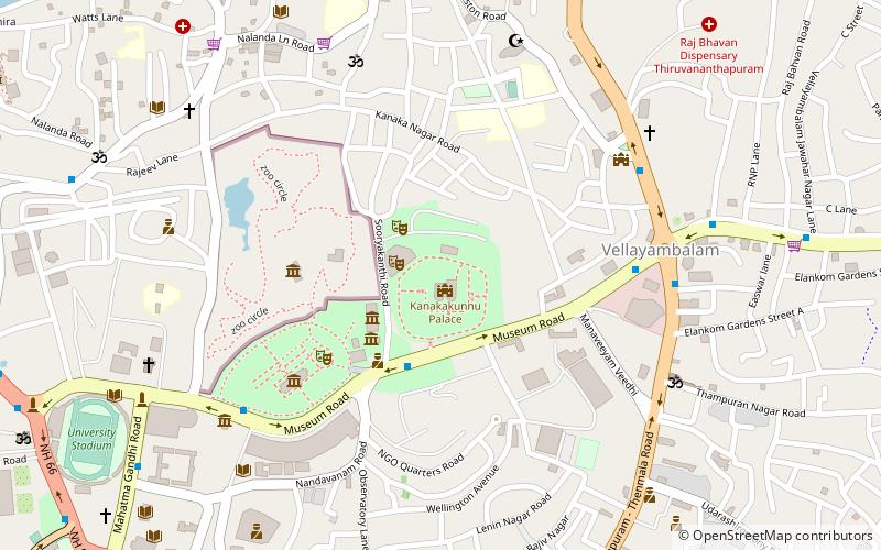 Kanakakkunnu Palace location map