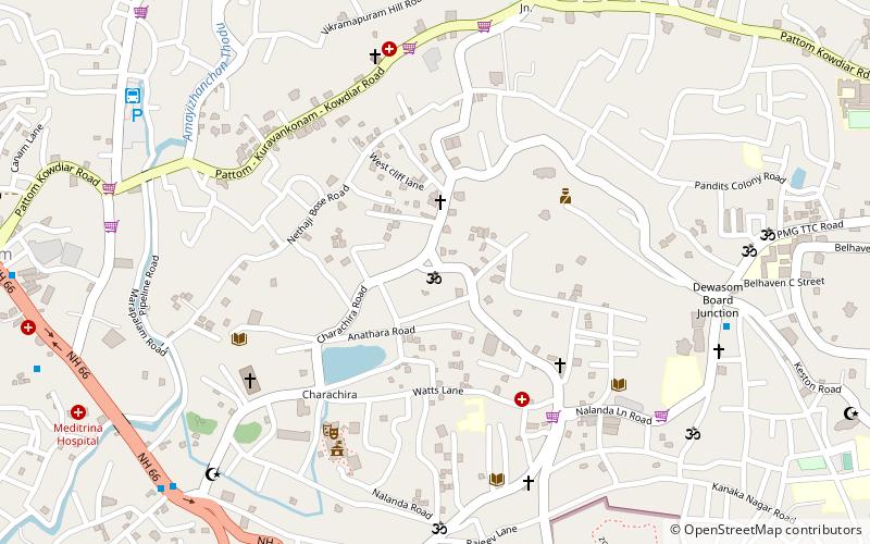 thycaud dharma sastha temple thiruvananthapuram location map