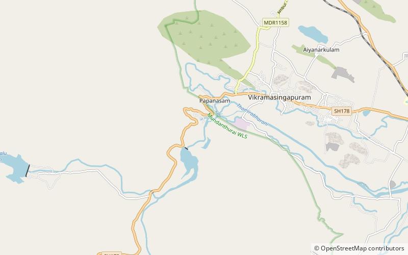 Agasthiyar Falls location map