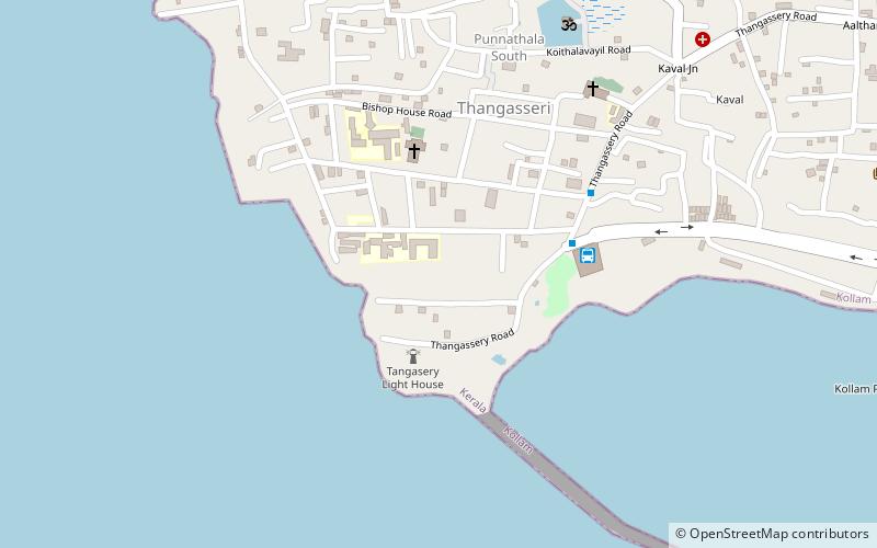 portuguese cemetery kollam location map