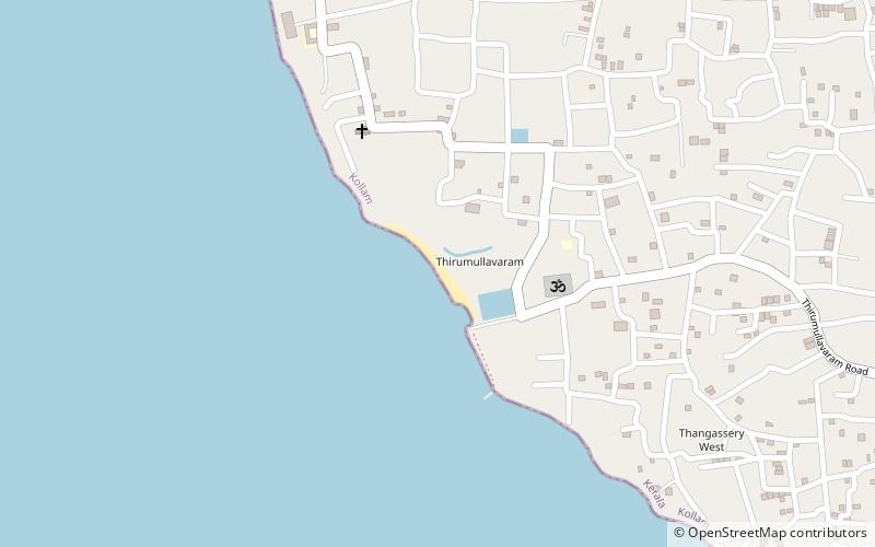 Thirumullavaram Beach location map