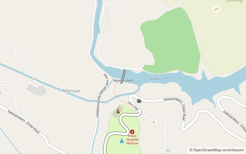 maniyar dam distrito de pathanamthitta location map