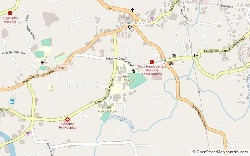 newman college thodupuzha location map