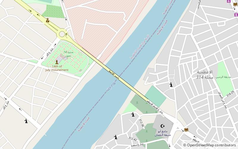 al aimmah bridge baghdad location map