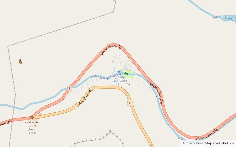 Geli Ali Beg Waterfall location map