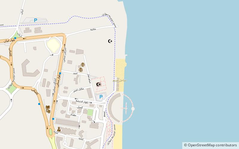 maryam beach kish island location map