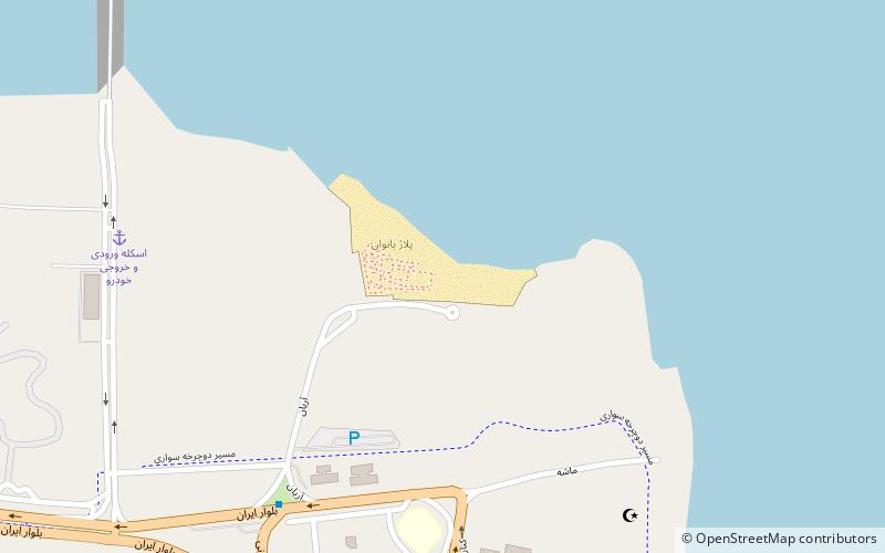 womens beach kish island location map