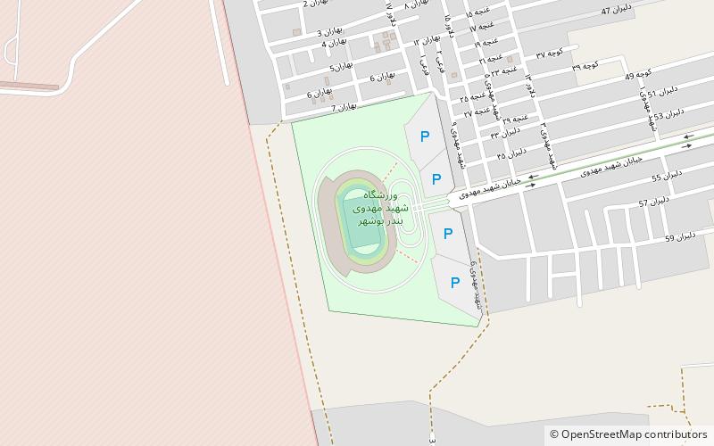 shahid mahdavi stadium bouchehr location map