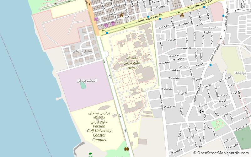 persian gulf university bouchehr location map