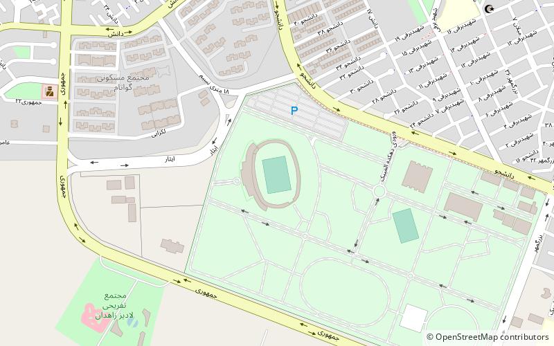 zahedan stadium location map