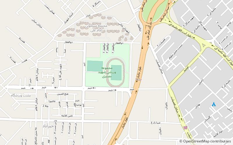 shahid nassiri stadium yazd location map