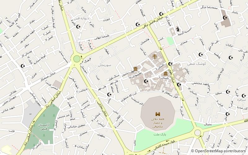 chehel dokhtaran mausoleum kaszan location map