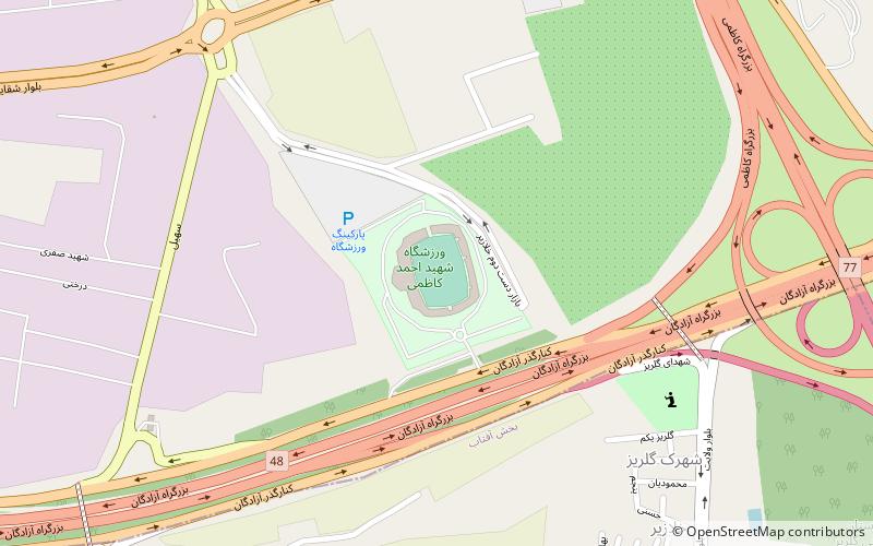 Shahid Kazemi Stadium location map