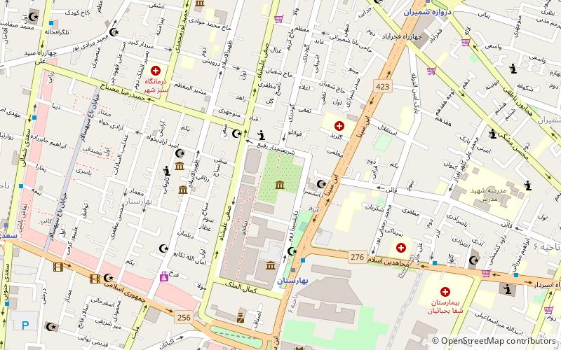 Negarestan Garden location map