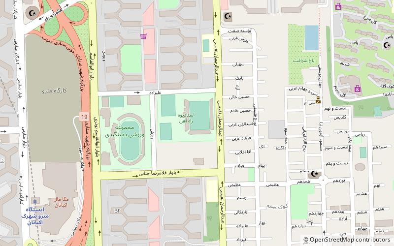 ekbatan stadium teheran location map