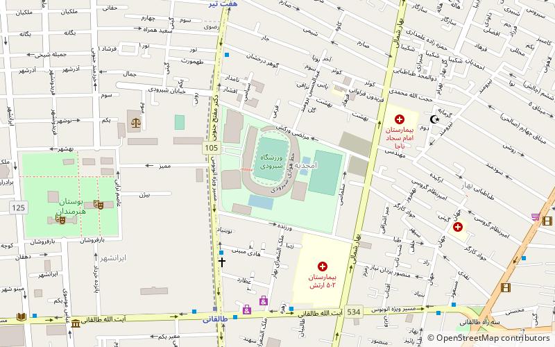 Shahid Shiroudi Stadium location map