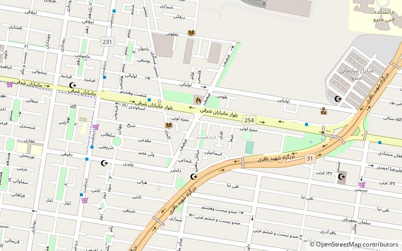 dardasht tehran location map