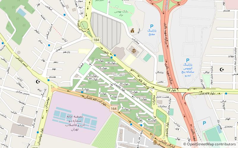 shahr e ziba tehran location map