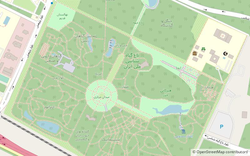 National Botanical Garden of Iran location map