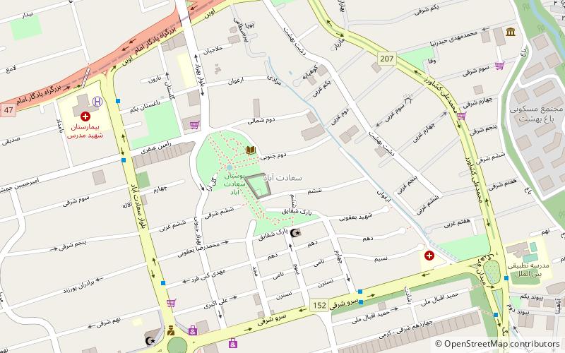 saadat abad tehran location map