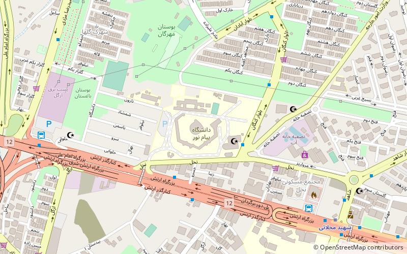 universite payame noor teheran location map
