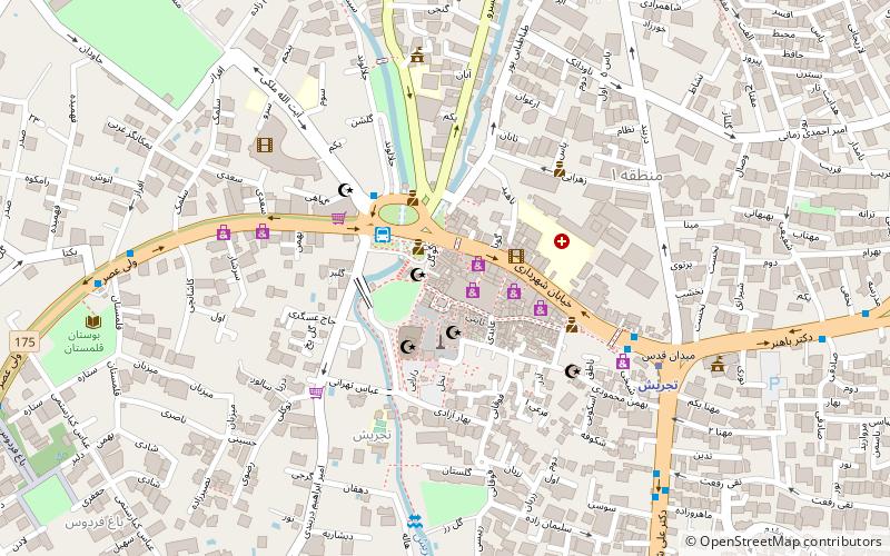 tajrish bazaar teheran location map