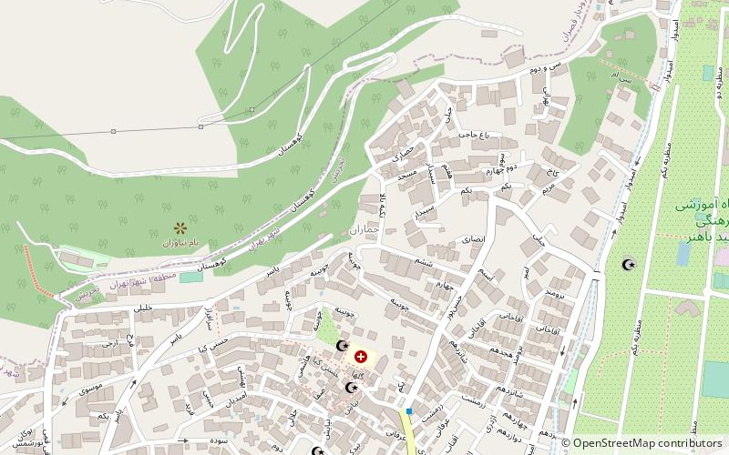 jamaran tehran location map