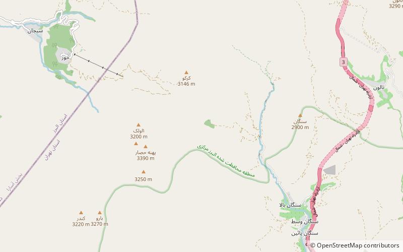 Cascada de Sangan location map