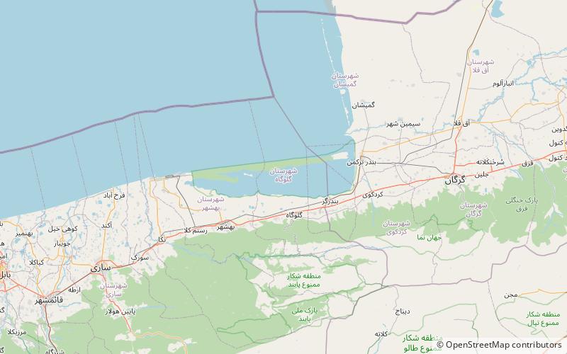 Miankaleh peninsula location map