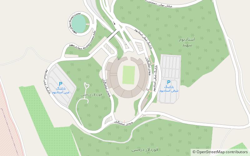 Yadegar-e Emam Stadium location map