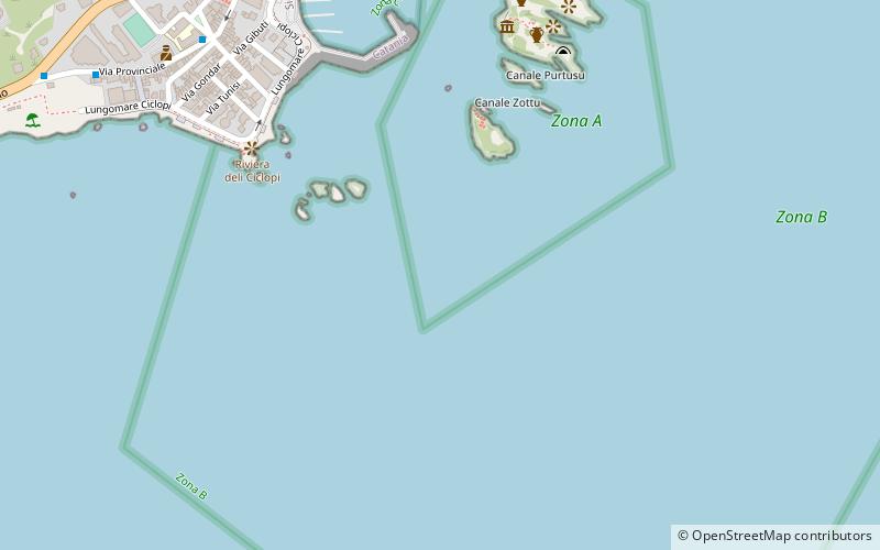 Area Marina Protetta Isole Ciclopi location map